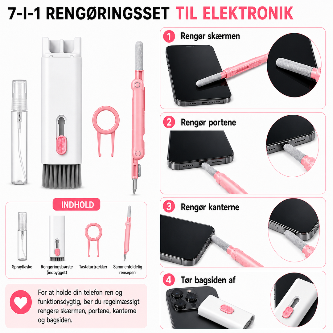 7-i-1 rengøringssæt til elektronik